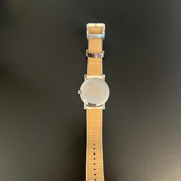 Ladies Burberry Watch with White Patent Leather Band - Picture 4 of 5